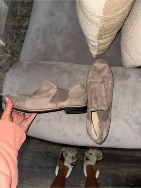 Men's Suede Slip-On Loafers in Taupe